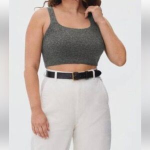 NWT Everlane Wool Blend The Cozy-Stretch Cropped Tank Top Dark Grey Size Medium